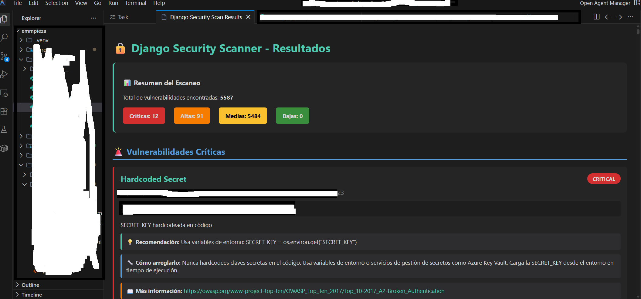 Scanner Django VSecurityCode